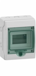 SCHNEIDERE Hermetická rozvaděčová skříň Schneider Mini Mureva / dříve Kaedra 1x6 IP65 UV mMRV-1-6-NT-T 13442 na omítku s průhlednými dveřmi