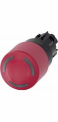 Siemens Nouzové tlačítko , podsvícené, kulaté, plastové, červené, 30 mm, zamykání, odemykání otočením 3SU1001-1GB20-0AA0