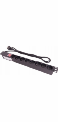 TKH Prodlužovací kabel 19 palců 8x230V s vypínačem LZ1U8GW