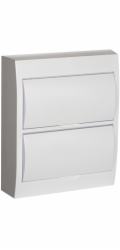 Kanlux Modulární rozvaděč, plastový, povrchová montáž, 2x12 IP40 IK06 N+PE třída II, bílé dveře, DB212S 2X12P/SMD-P bílý 36421