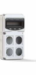 PCE FLEXIBILNÍ ROZVÁDĚČ DO ZÁSUVEK, 10 MODŮ, SE 4 OTEVÍRACÍMI OTEVÍRACÍMI DVEŘEMI, MATERIÁL ABS, IP66/67, 15851004
