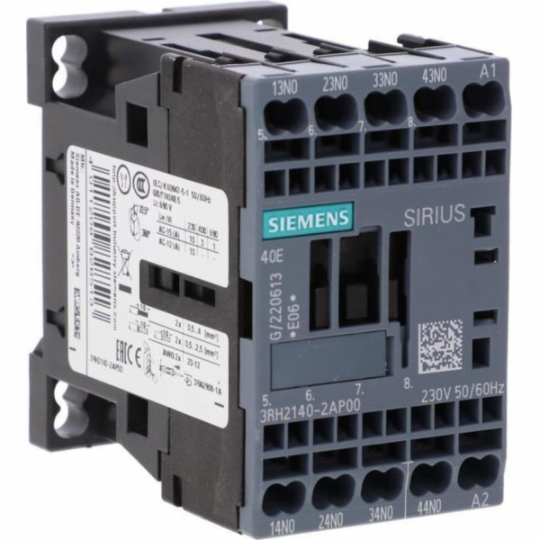 Siemens Pomocné relé S00 4NO AC 230V 50/60 Hz. Pružinové ...