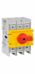Lovato Electric 3P 80A odpínač, žlutočervená knoflíková hlavice, GA080ARY