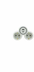 Plastrol Dvoucestný rozbočovač 2x zásuvka s/se schuko 1xUSB A 1xUSB C R-21WS/S/B W-72010