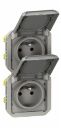 Legrand NOVÁ PLEXO Zásuvka 2x2P+Z vertikální mechanismus 16A - 250V AC šedá 069563L