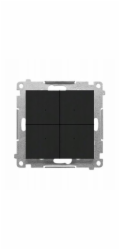 Kontakt-Simon 4polohový elektronický spínač/tlačítko (modul) Matná černá TEW4.01/149