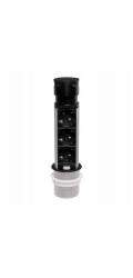 Plastrol Vestavná nábytková zásuvka 3 zástrčky 2xUSB A schuko GMZ/S-5 W-72013