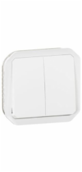 Legrand NOVÝ PLEXO 55 Dvojitý spínač/tlačítko s dvojitým mechanismem 10 AX - 250V AC bílý 069625L