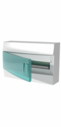 ABB Modulární rozvaděč Mistral41W 1x18 18M IP41 63A pro povrchovou montáž, třída II, průhledné dveře, šrouby N+PE. 41P12X22A 1SPE007717F0821