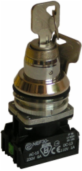 Promet 2polohový spínač, nestabilní klíč, 30 mm, stříbrný, 1Z, 1R, nevratný, NEF30TZbM (W0-NEF30-TZBM XY)