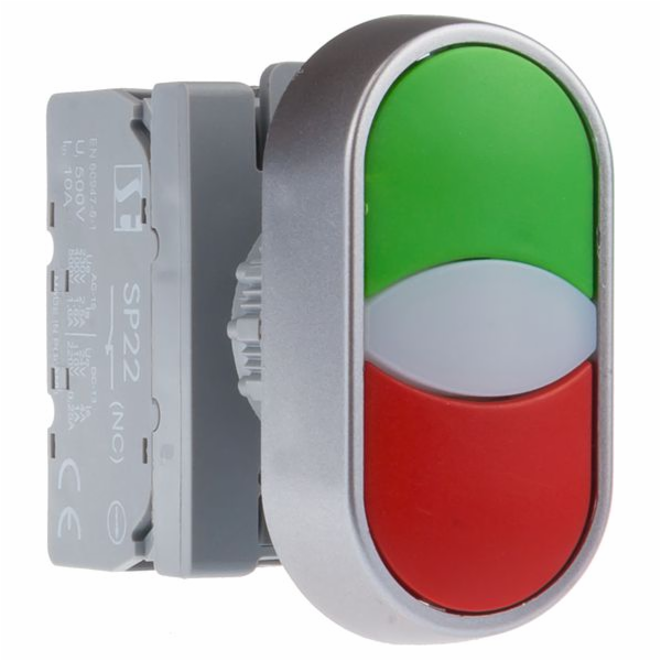 Spamel Dvojité ovládací tlačítko 22mm červeno-zelené 2Z s...