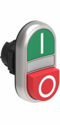 Lovato Electric Dvojitý tlačítkový aktuátor zelený/červený OI s podsvícením a pružinovým návratem (LPCBL7223)