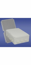 Elektro-Plast Povrchová krabice, hermetická, prázdná, s membránami, s montážní deskou, 348 x 228 mm, IP65, PH-5C.3P, šedá (28.590)