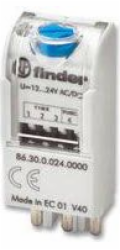 Finder Modul časovače s dvojitou funkcí 12–24 V AC/DC pro patice relé (86.30.0.024.0000)