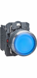 Schneider Electric Ovládací tlačítko 22mm modré, bez chlazení, s podsvícením, 24V AC/DC, 1NO, 1NC (XB5AW36B5)
