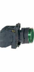 Schneider Electric Ovládací tlačítko 22mm zelené 1NO 1NC s krátkým kontaktem a podsvícením (XB5AW33B5)