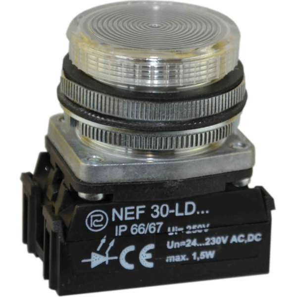 Promet Signální lampa 30mm bílá 24 - 230V AC / DC (W0-LDU...