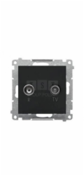 Kontakt-Simon TAP10.01/149 Anténní zásuvka Simon 55 R-TV, průchod 10 dB (modul). 1x Vstup: 5862 MHz Matně černá TAP10.01/149