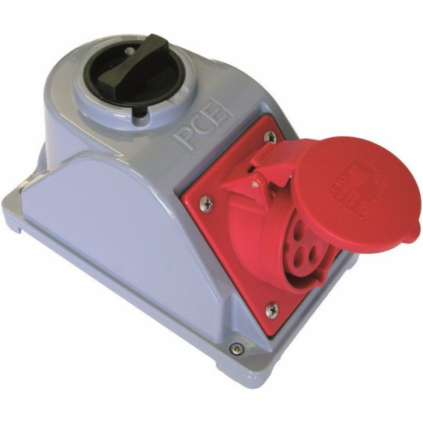 PCE Pevná zásuvka s vypínačem L-0-P 32A 5P 400V IP44 COMB...