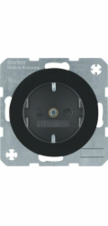ELS Elektrotechnika Berker R.1/R.3 Zásuvka SCHUKO černá lesk 47232045
