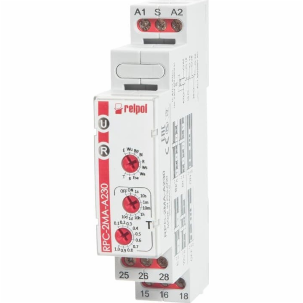 Relpol Časové relé 2P 1 s-10 dní 230 V AC 50/60 Hz multif...