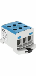 Simet Svorkovnice na závitovou lištu AL/CU/ 1,5 - 50 mm2/ TS 35/ 1 kolejnice, 6 otvorů pro připojení - (OTL50-3 Modrá MAA3050B10