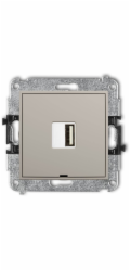 Karlik MINI nabíjecí mechanismus s jedním USB, USB A, max. 10W, 5V, 2A, bez popisného pole, béžová 60MCUSBBO-3