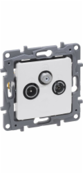 Legrand Niloe Selection TV-RD-SAT zásuvka pro instalaci do hvězdy 1,5 dB perlová 762463