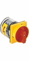 Lovato Electric 0-1 3P 32A zapuštěný vačkový spínač se žlutočervenou rukojetí, uzamykatelný (7GN3210U25)
