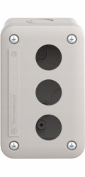 Schneider Electric Prázdná ovládací stanice XAL-E - světle šedá, 3 výřezy, IP54, pro XB7 O 22 mm XALE3