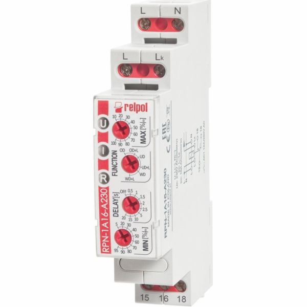 Relpol Monitorovací relé 1fázové 230V AC 16A 1P 50/60Hz R...