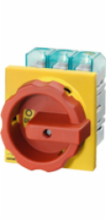 Siemens Vačkový spínač 0-1 3P 63A vestavný žlutočervený IP65 3LD2504-0TK53