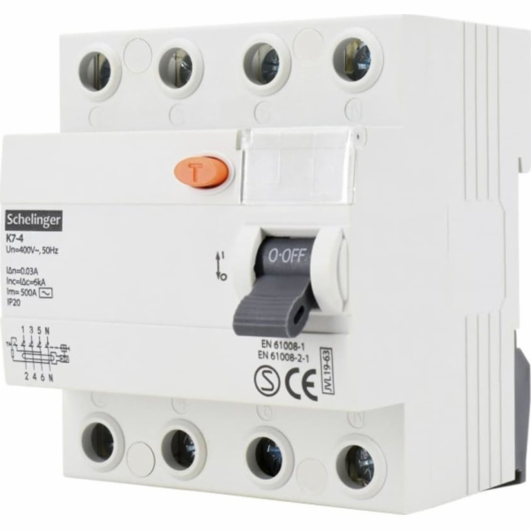 Bemko AC 4P 40A 30mA RCD SCHELINGER A03-K7-4-40-030