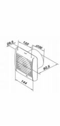 Ventika Axiální ventilátor O 100 230V 5,5W 84m3/h 25dB kuličková ložiska standardní bílá SOLID SILENT D100SR