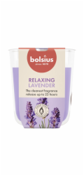 Svicka Bolsius True Scents, levandule, 80x73 mm, ve skle