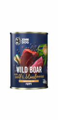 JOHN DOG Berry Line Puppy Wild boar with calf and blueberries - vlhké krmivo pro psy - 400g