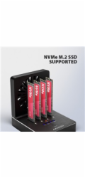 AXAGON ADSA-M2C44, USB4 dokovací stanice pro 4× M.2 NVMe SSD s funkcí klonování