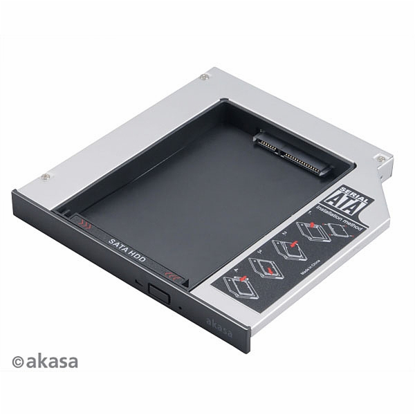 AKASA redukce pro 2,5" HDD místo SATA mech. v NB