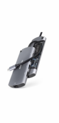 AXAGON HMC-6M2, USB 3.2 Gen 1 hub, porty 2x USB-A, HDMI, RJ-45 GLAN, SATA M.2 slot, PD 100W, kabel USB-C 18cm