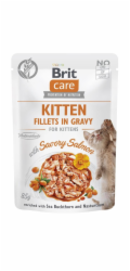 BRIT Care Cat Kitten Savory Salmon Pouch - vlhké krmivo pro kočky - 85 g