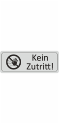 Dveřní cedule "Vstup zakázán" 12 cm x 4,5 cm tvrdé PVC stříbrošedé