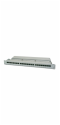 Digitus CAT 6 patch panel, stíněný, 24 portů RJ45, 8P8C, LSA, 1U, montáž do stojanu, šedá, 482x44x109 mm