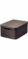 Box Curver Style M 18L s víkem tmavě hnědý