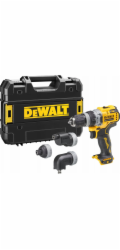 Dewalt Akku-Bohrschrauber DCD703NT, 12Volt (gelb/schwarz, ohne Akku und Ladegerät, in TSTAK Box, 4 Wechselköpfe)