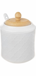 Cukřenka se lžičkou WHITELINE porcelán/bambus