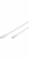 Digitus USB 2.0 Daten-/Ladekabel USB-C > Lightning, MFI zertifiziert (weiß, 2 Meter, PD 2.0, Laden mit bis zu 60 Watt)
