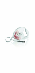 FLEXI Glam Splash Orient with Swarovski crystals M - Dog Retractable lead - 5 m - white