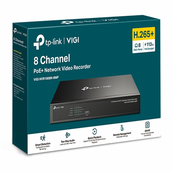 VIGI NVR1008H-8MP 8 Channel PoE Network Video Recorder