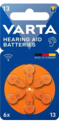 1x6 Varta Hearing Aid Batteries  Type 13             24606101416