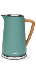 NEDIS rychlovarná konvice KAWK510EGN/ objem 1,7 l/ Soft-Touch/ 1850 - 2200 W/ nerezová ocel/ zelená